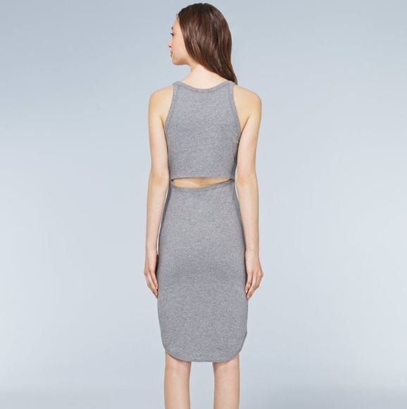 Aritzia Wilfred YASMIN Cut Out Dress Grey Small - Picture 4 of 11